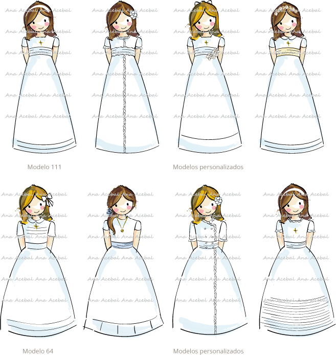 Vestidos personalizados para niña de Comunión originales Vestidos personalizados niña Comunión originales