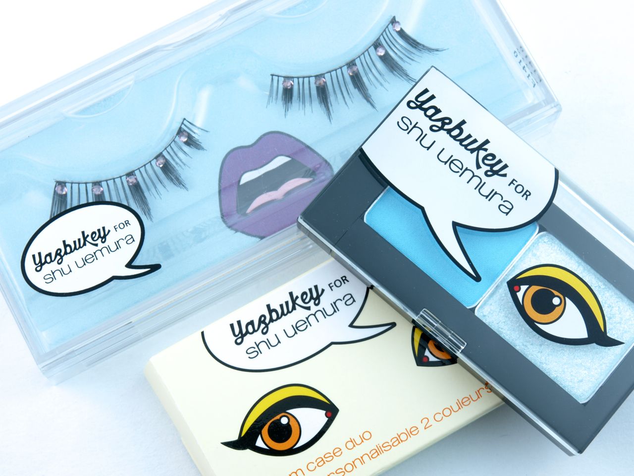 Yazbukey for Shu Uemura Custom Duo Eyeshadows & Dazzling Flare Tina False Lashes: Review and Swatches