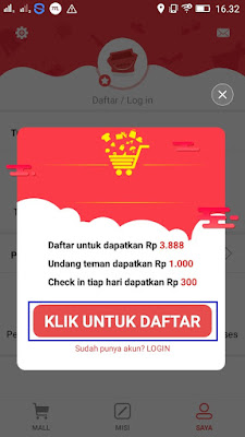 Daftar di Aplikasi Shopmap