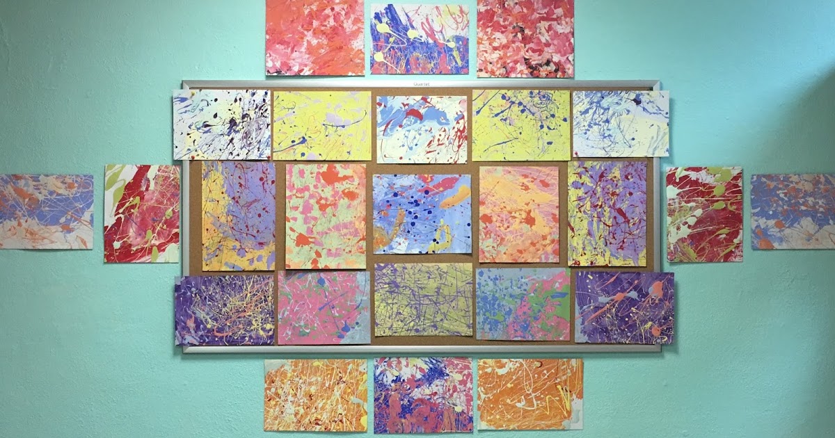 Ms. Klemp's Art Class Kindergarten Jackson Pollock Style Paintings