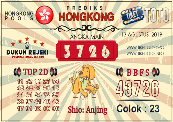 Prediksi Togel HONGKONG TIKETTOTO 13 AGUSTUS 2019