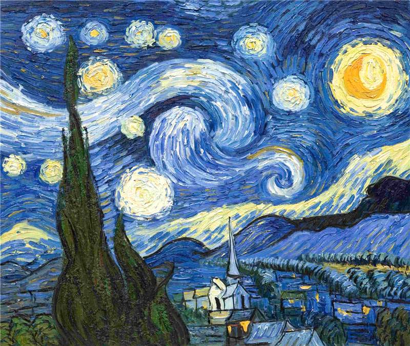 أشهر وأثمن الوحات الفنية العالمية Starry Night Painting - Van Gogh