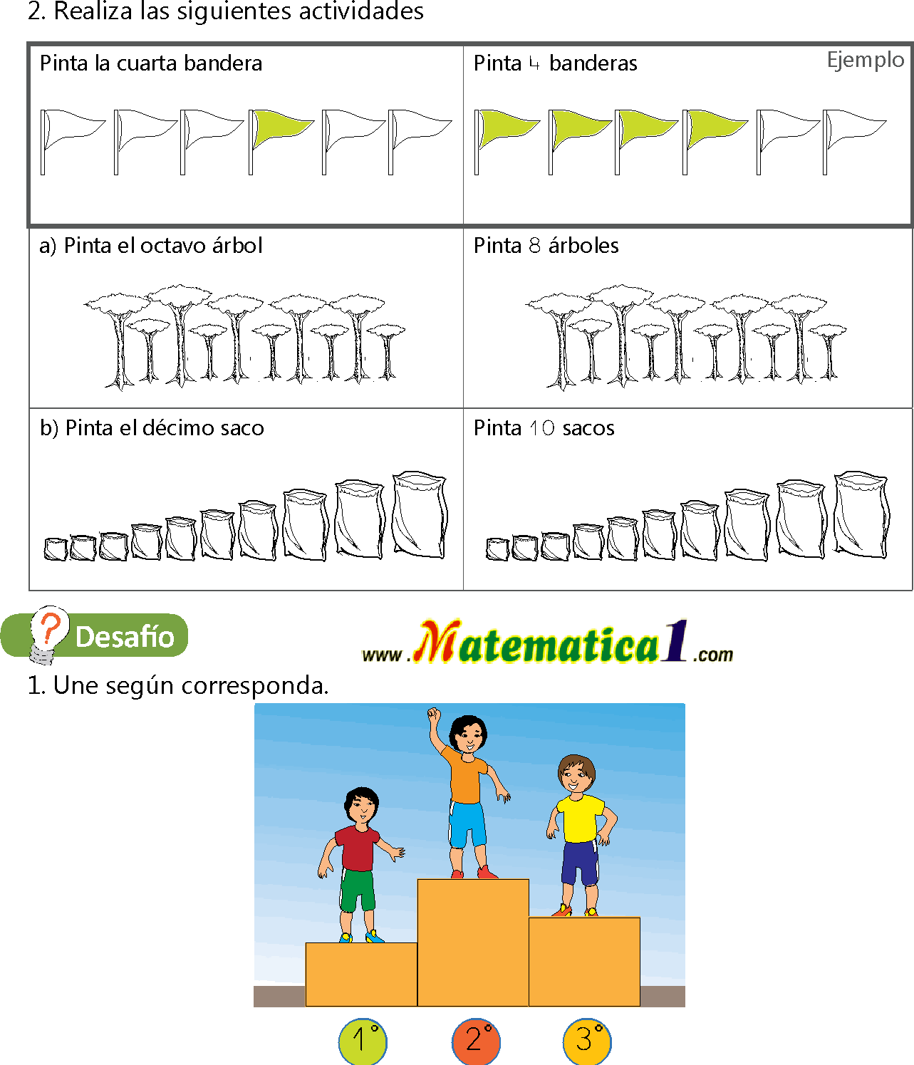 Numeros Ordinales Y Conociendo Los Numeros Hasta El 100 Ejercicios