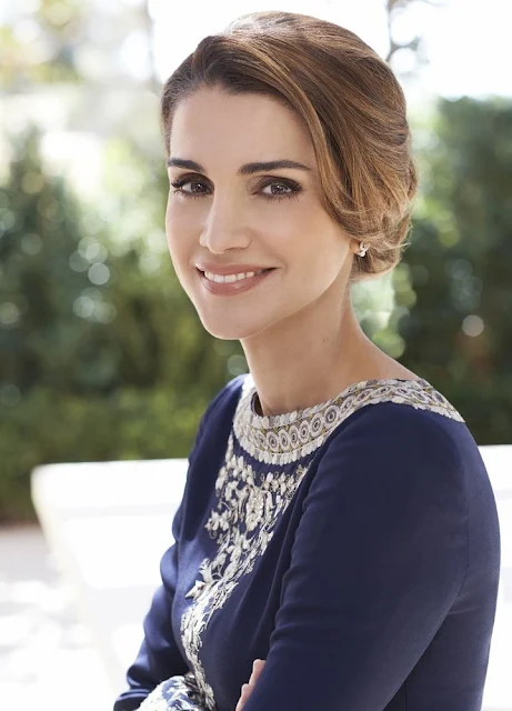 Newly published official portraits of Queen Rania El Abdullah of Jordan