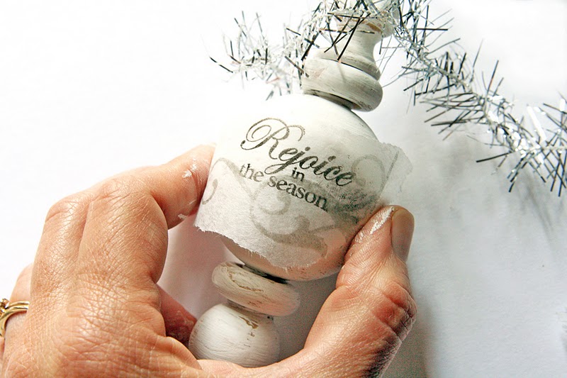 Homespun with Heart decoupaged handmade ornaments...