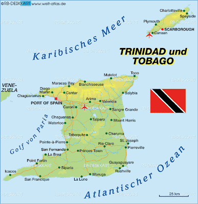 Carte de l'archipel de Trinidad et Tobago