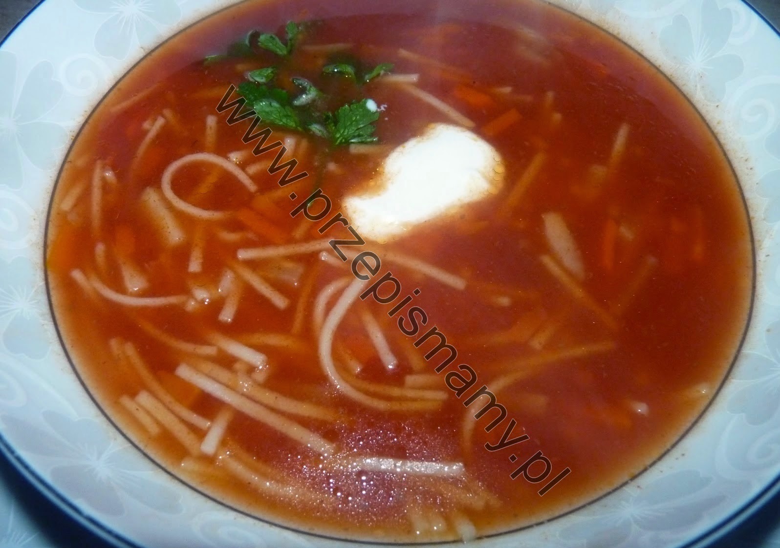 Zupa pomidorowa z domowym makaronem Zupa pomidorowa z domowym makaronem