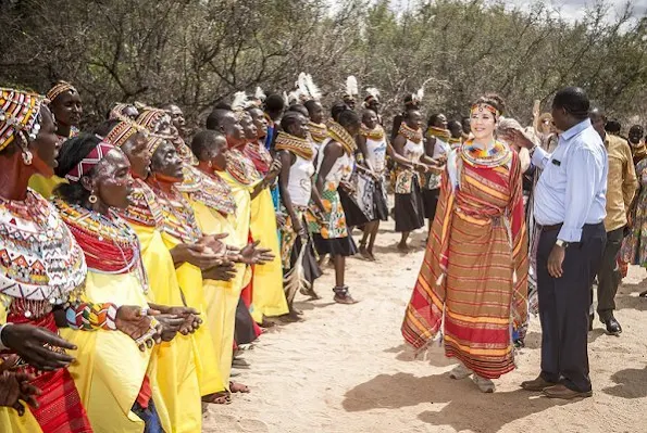 Crown Princess Mary donned traditional African dress in Kenya, she was joined by Danish Minister Ulla Toernaes