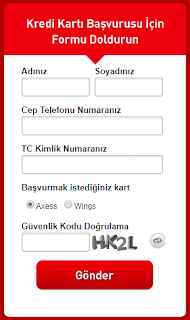 Kredi Kartı Başvurusu Kredi Kartı Başvuru Formu