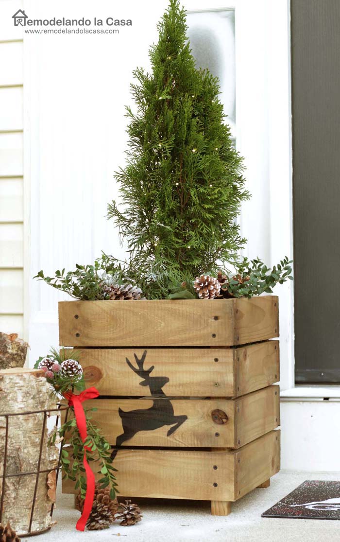 Natural Rustic Christmas Tree Remodelando la Casa