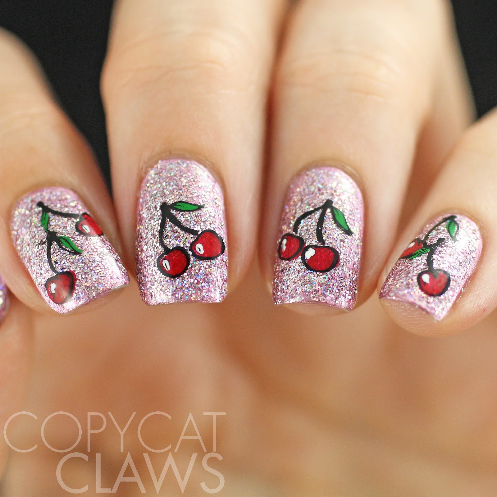 Copycat Claws HPB Presents Cherry Nail Art