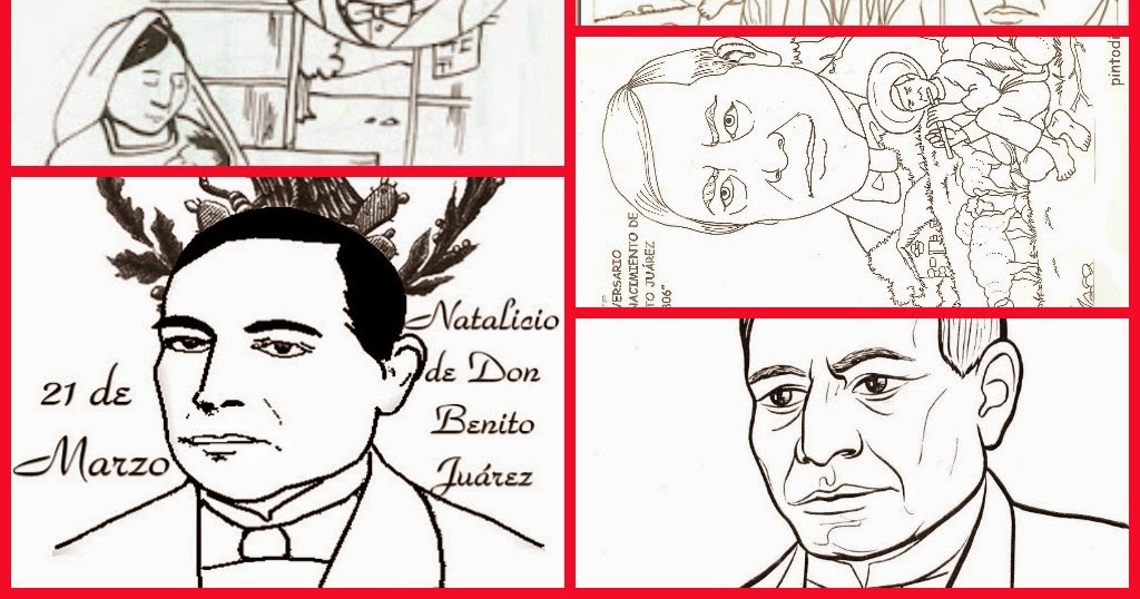 Dibujos para imprimir y colorear de Benito Juárez