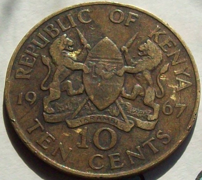 My Coin Box Republic Of Kenya 1967 Ten Cents 