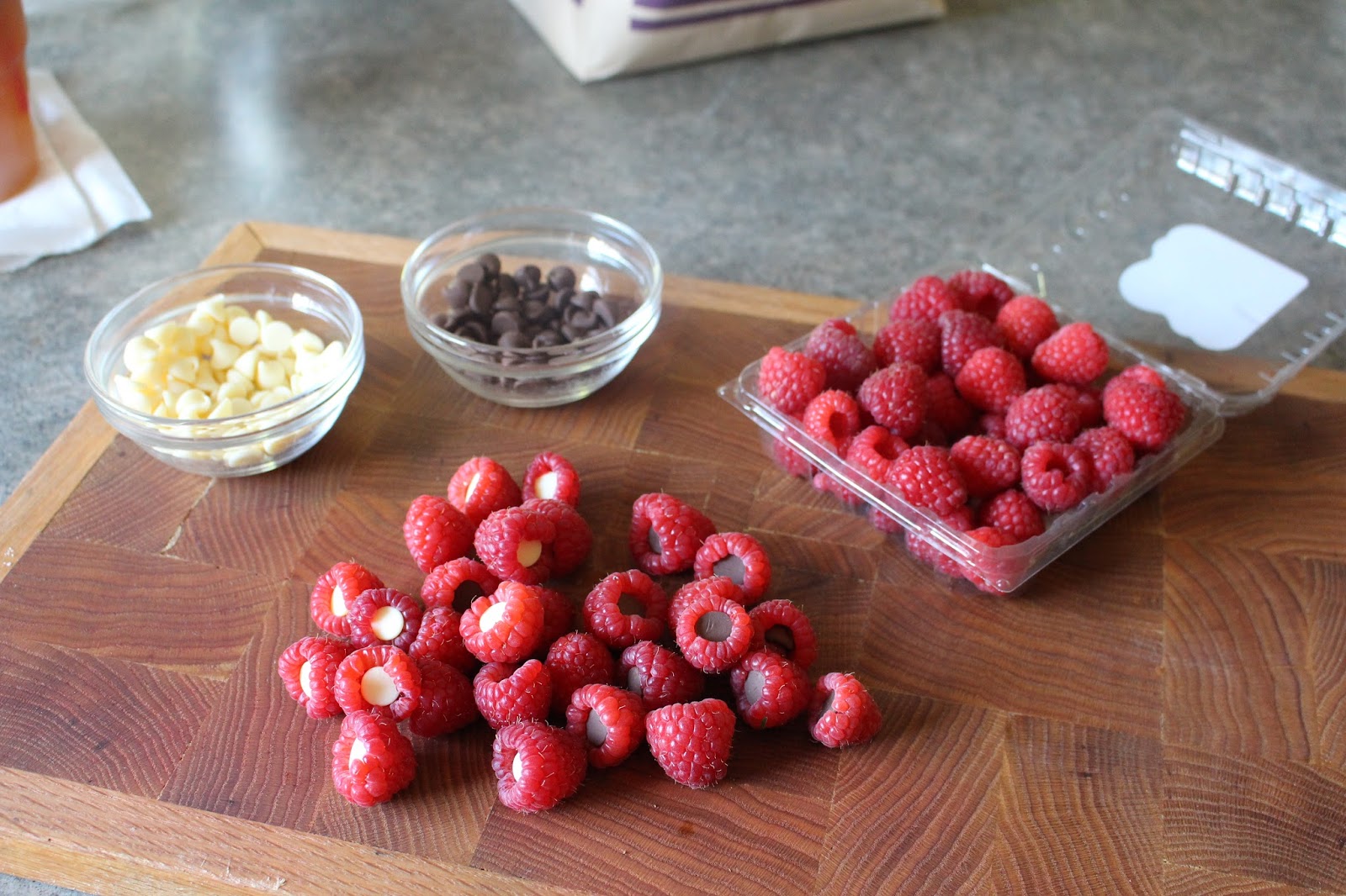 Snappily Ever After: Fresh Raspberries with White and Milk Chocolate
