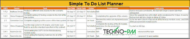 Simple To Do List in Excel