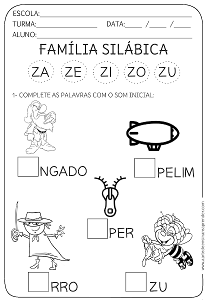 Familia silabica do x worksheet