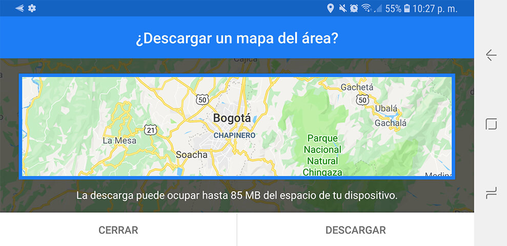 Cómo descargar mapas en Google Maps para usarlos sin conexión