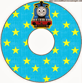 Thomás el Tren: tarjetería para Imprimir Gratis. Etiqueta para cd.