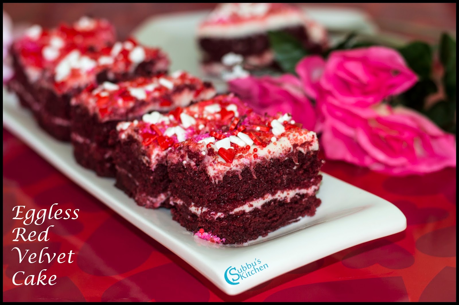 Eggless Red Velvet Recipe Velvet Cake with Beetroot Recipe - Subbus Kitchen