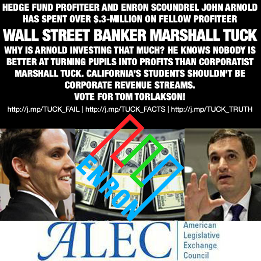 Enron Hedge fund profiteer John Arnold spent over $.3-million on Wall Street banker Marshall Tuck!