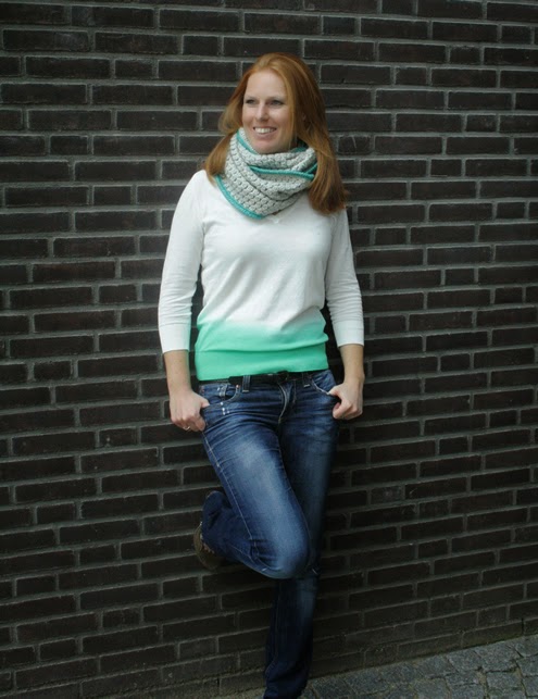 Stonewashed XL: crochet bobble stitch infinity scarf Stonewashed XL: crochet bobble stitch infinity scarf