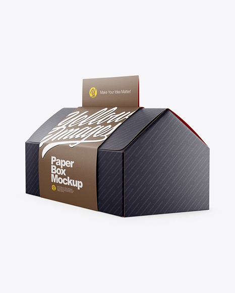Download Free Folding Matte Paper Box With Label Mockup Half Side View PSD Mockups.