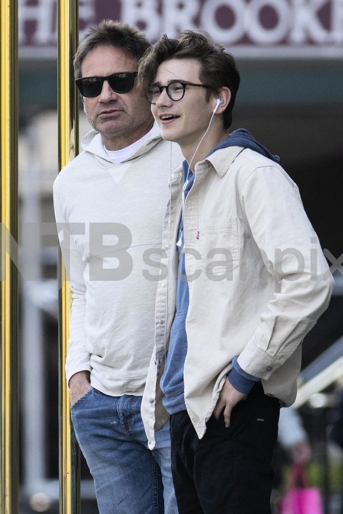 Photos: David Duchovny and son take a cab in New York - April, 2019