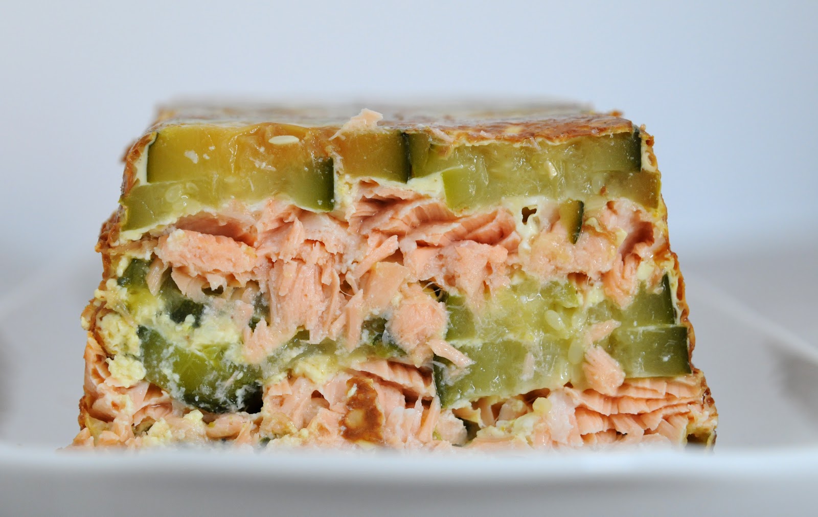 13 desserts, chacun Terrine de courgettes aux deux saumons