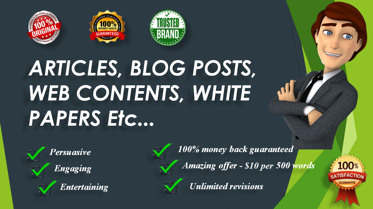 Write A 500 Words Blog Post SEO Article Or Website Content