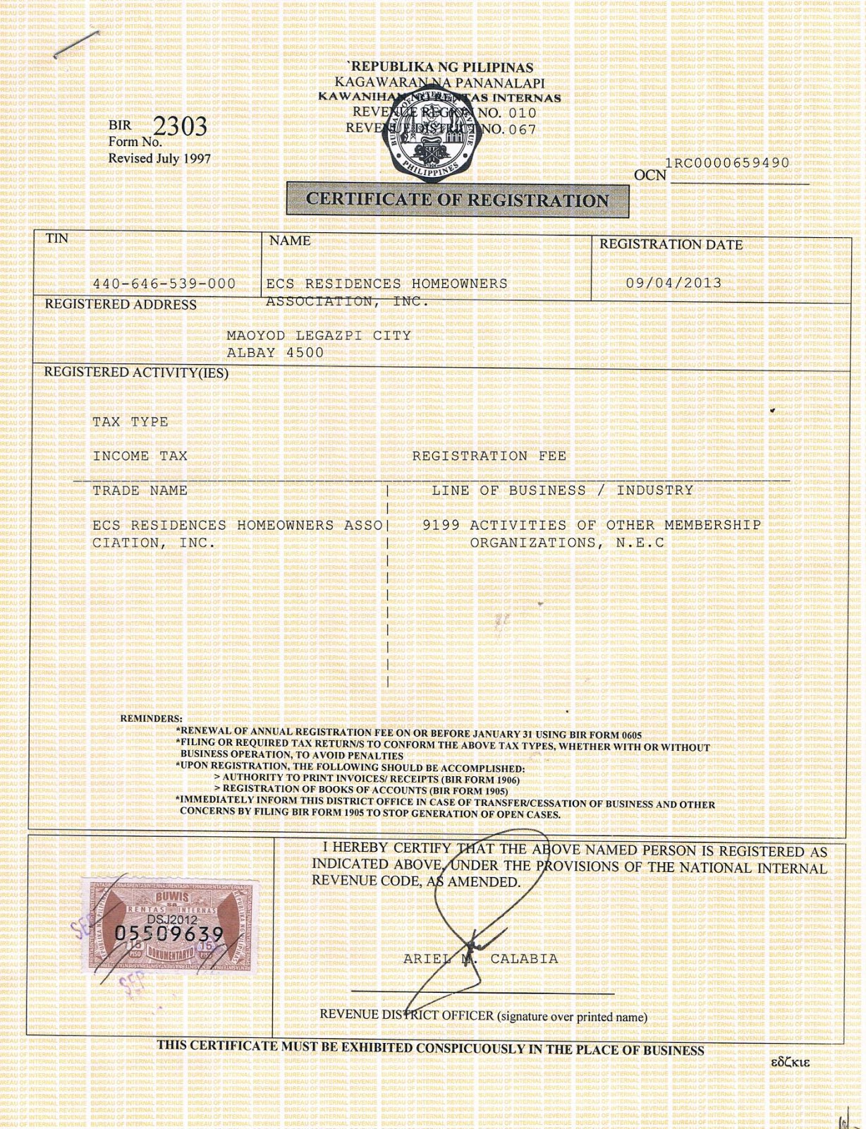 Bir form 2303 philippin news collections
