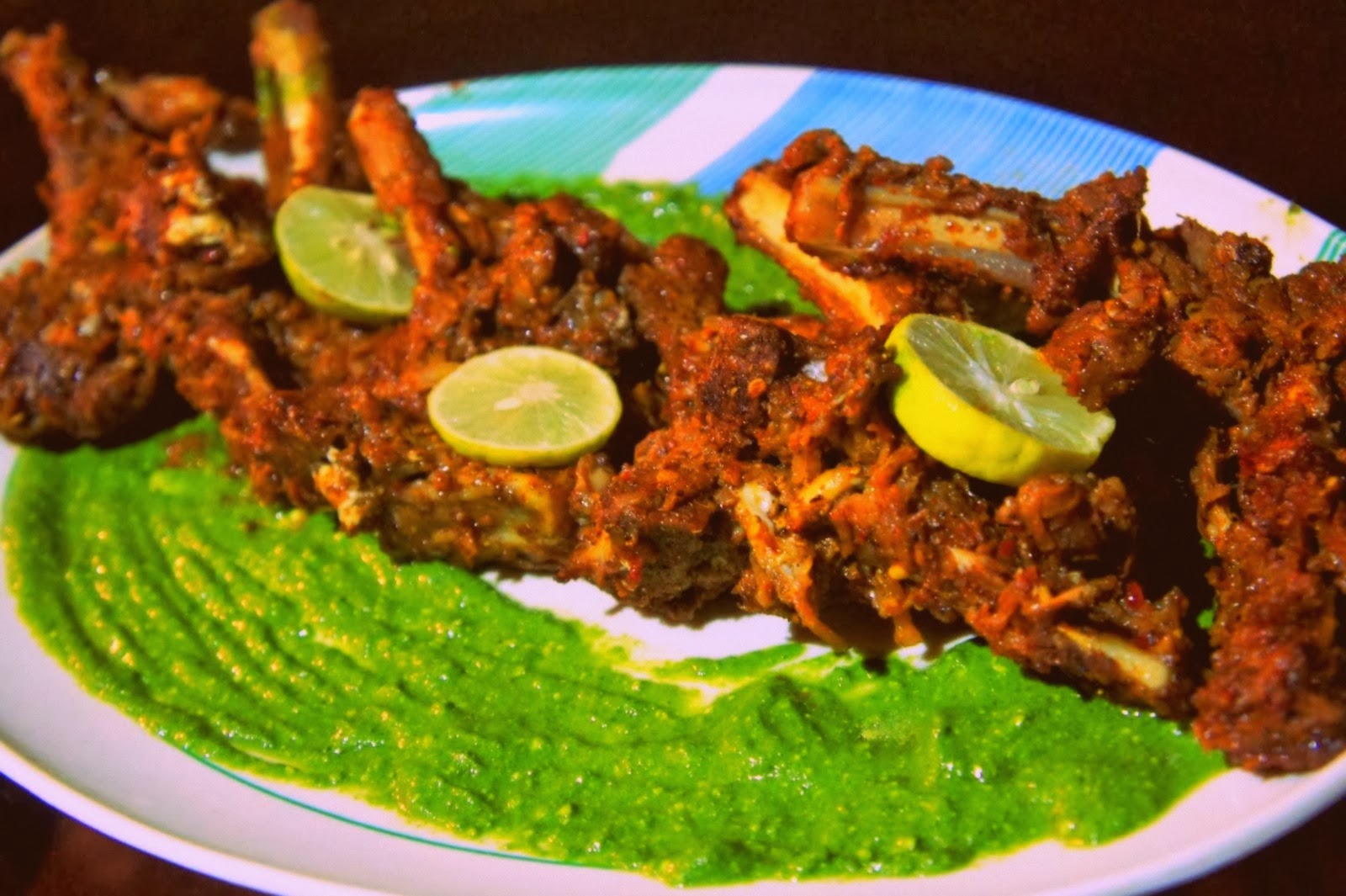 Let's talk food Spiced grilled goat chops
