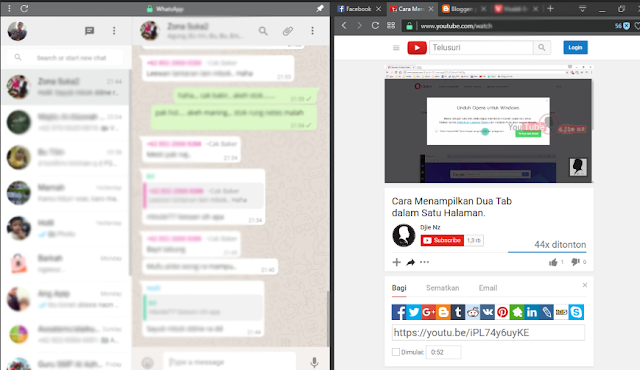 BAGAIMANA CARA MENAMPILKAN 2 TAB DALAM 1 BROWSER TANPA KELUAR APLIKASI RINGAN DAN CEPAT