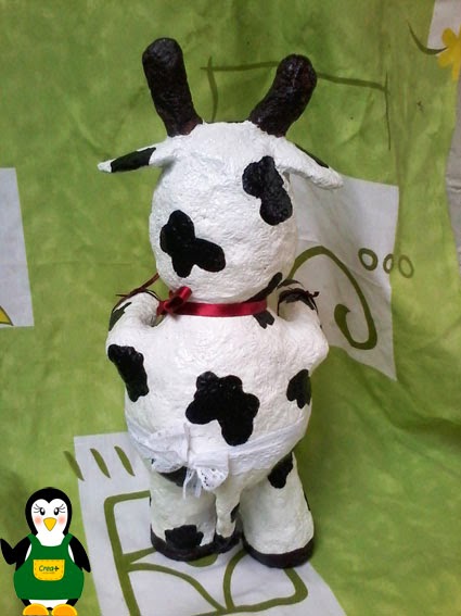 Creamas manualidades: vaca en papel mache Adornos para la cocina de vaca