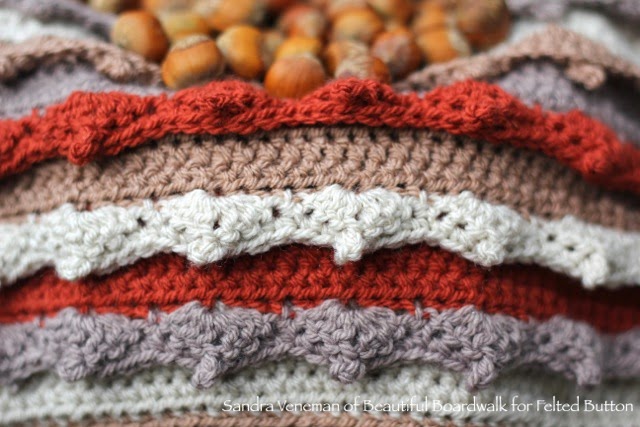 Eventide Blanket Crochet Pattern (Design by Susan Carlson of Felted Button) Sample by Sandra Veneman of Beautiful Boardwalk