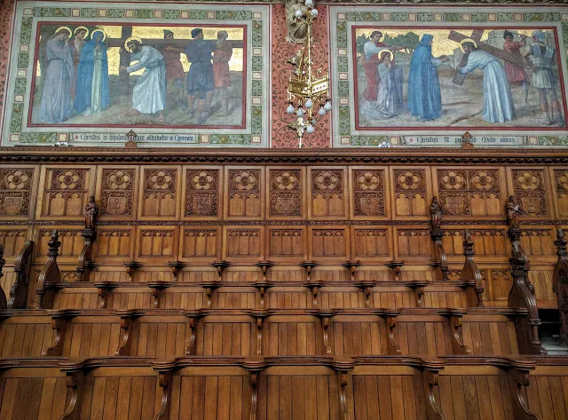 Paintings and seating inside the church at St. Patrick's College in Maynooth, Ireland