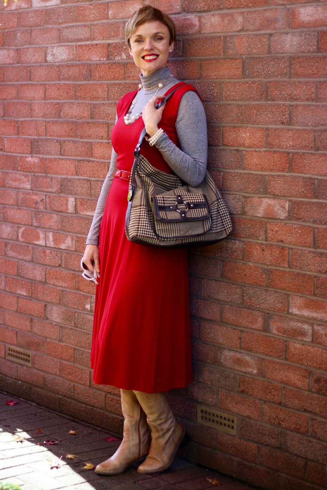 Smart casual red dress Clearance