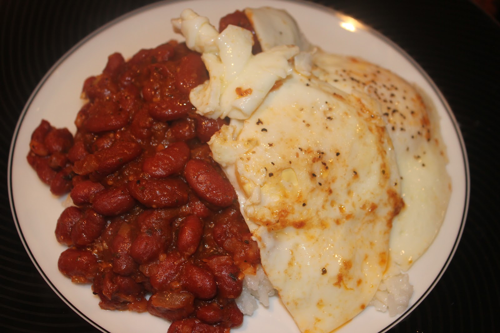 Charleston's Chew Red Beans and Rice with Fried Eggs