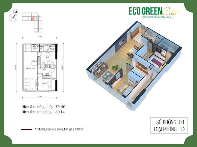 Thiết kế căn hộ 01 tòa CT2 Eco green city Thiết kế căn hộ 01 tòa CT2 Eco green city
