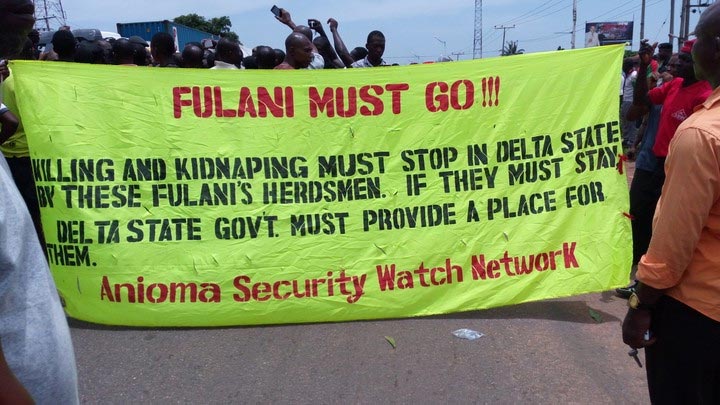 Protest In Asaba Over Killing Of People By Fullani Herdsmen Protest In Asaba Over Killing Of People By Fullani Herdsmen