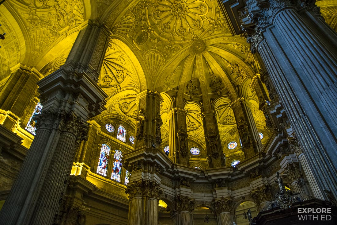 Inside the Renaissance style Malaga Cathedral