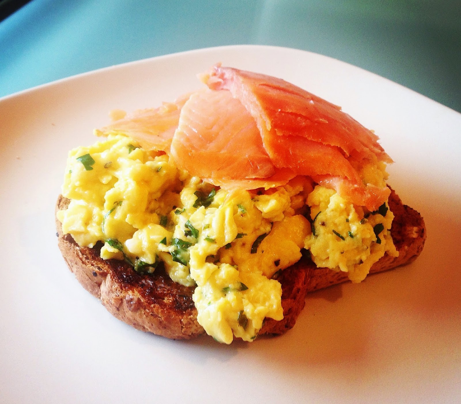 Herby Scrambled Eggs with Smoked Salmon