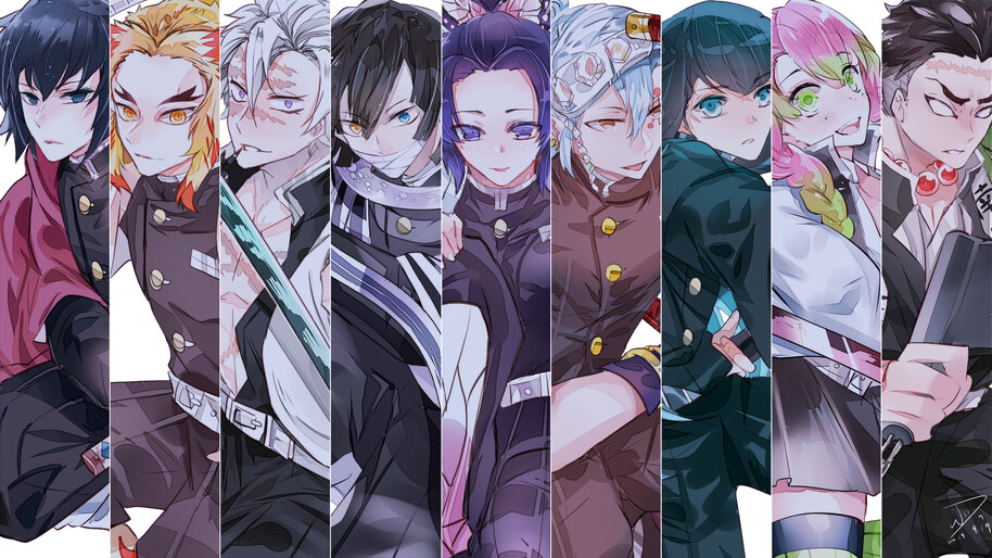 Pillars, Kimetsu no Yaiba, Members, 4K, 5.1095 Wallpaper PC Desktop