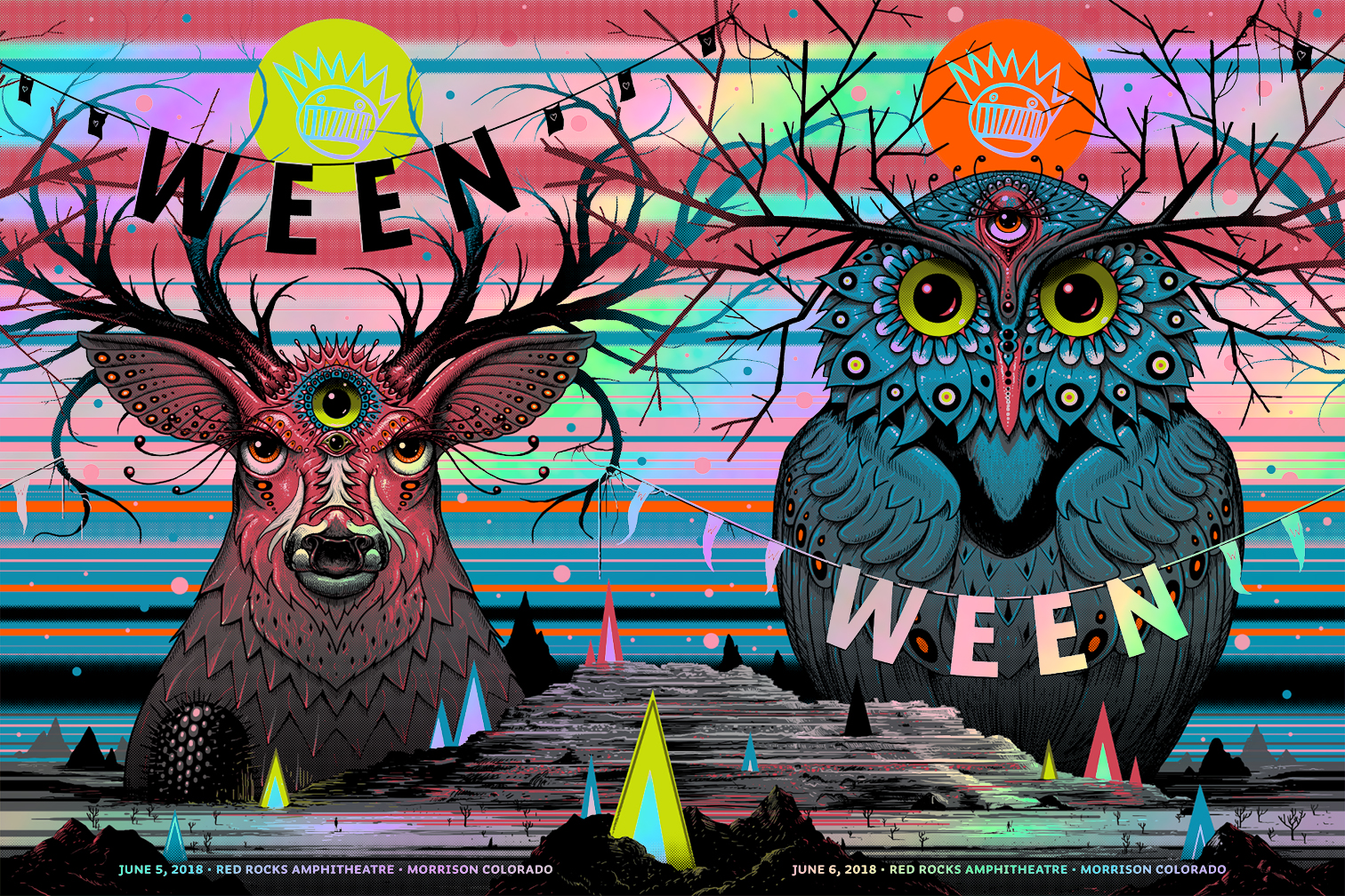 INSIDE THE ROCK POSTER FRAME BLOG Jeff Soto Ween Red Rocks Posters Release