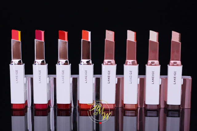 A photo of Laneige Two Tone Lip Bars and shadow bars