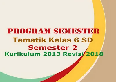 Program Semester Tematik Kelas 6 SD Semester 2 Kurikulum 2013 Revisi 2018