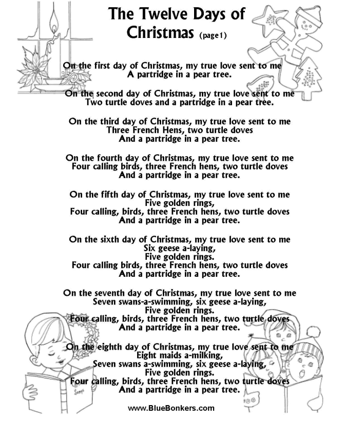 dragonfly treasure christmas carols the 12 pains of christmas lyrics