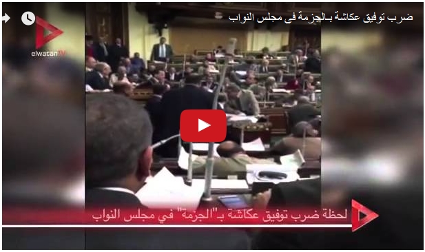تسريب فيديو واضح جدا... لضرب النائب توفيق عكاشة بالجزمة داخل مجلس النواب 8993
