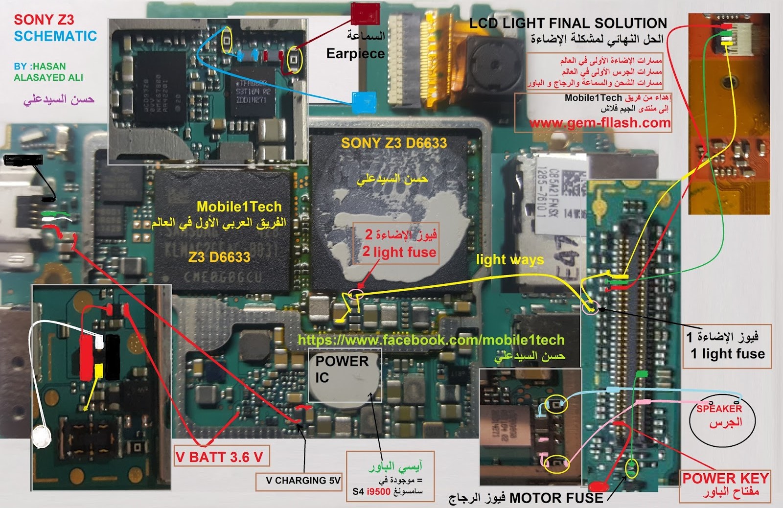 Sony Xperia Z3 D6633 LCD Display Light IC Solution Jumper Problem Ways