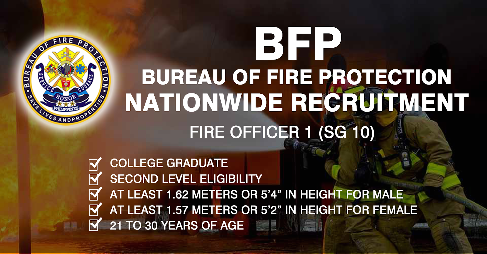 Civil Service Exam PH BFP is Hiring Fire Officers for 2020 Quota