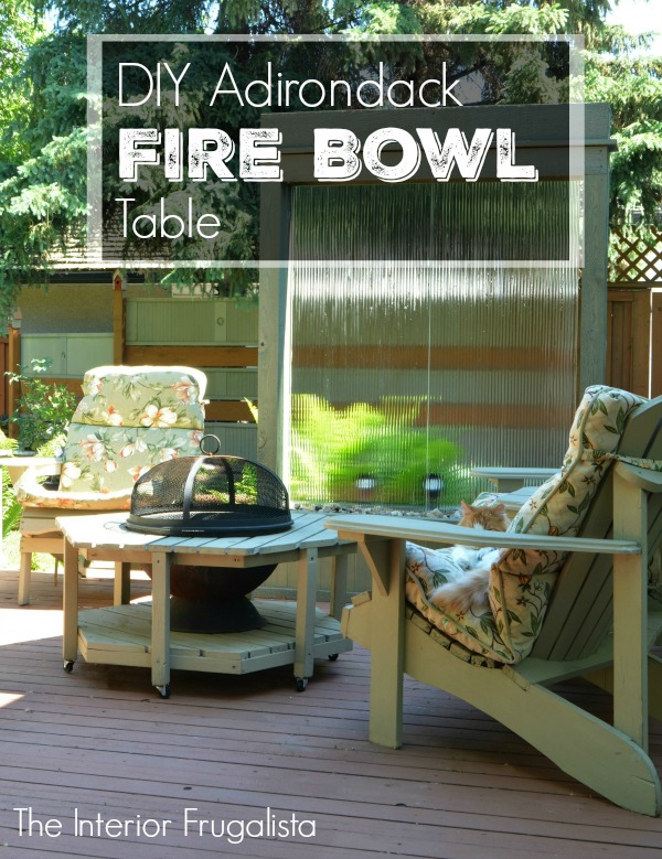 DIY Adirondack Fire Bowl Table for small backyard spaces